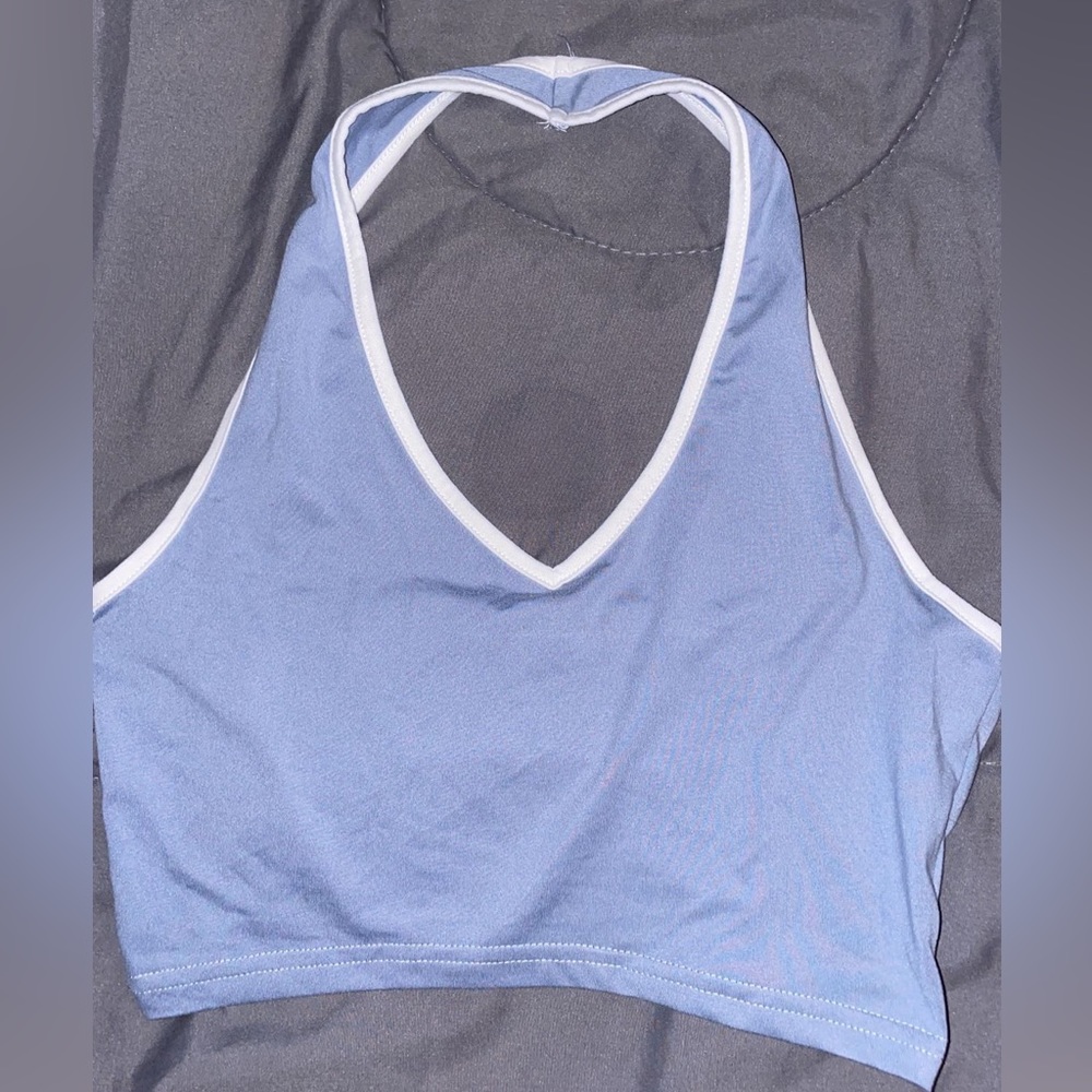 Blue halter top